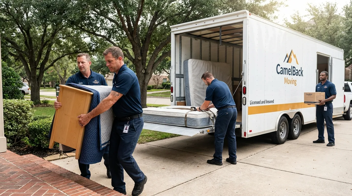 Crew loading residential truck for cross-state move from Chambersburg, PA